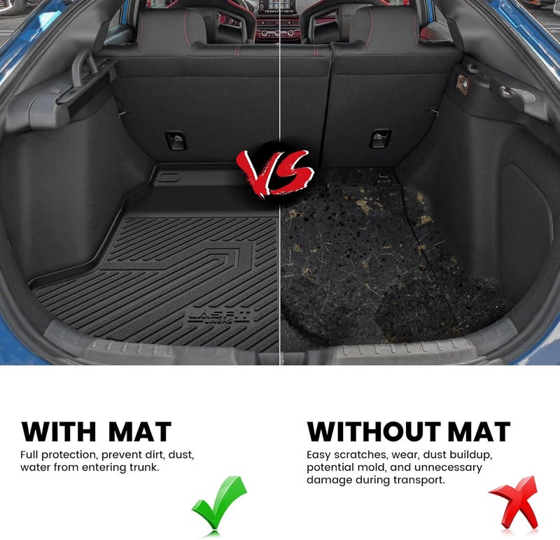 LASFIT Trunk Mat for Honda Civic Hatchback 2022-2026 & Civic Hatchback Hybrid 2025-2026, All Weather TPE Custom Fit Trunk Liner Cargo Mat Cargo Liner with Subwoofer, Black - Image 5